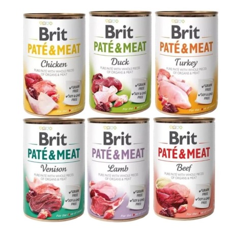 BRIT Pate Meat Geschmacksmischung 6x400g Pastete für Hunde