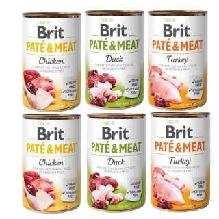 BRIT Pate Meat Geschmacksmischung mit Geflügel 6x400g Pastete für Hunde