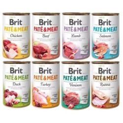 BRIT Pate Meat Geschmacksmischung 8x400g Pastete für Hunde