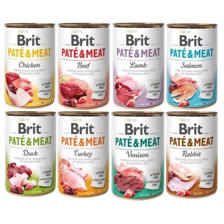 BRIT Pate Meat Geschmacksmischung 8x400g Pastete für Hunde