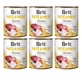 BRIT Pate&amp,Meat chicken 6 x 800 g Hühnerpastete für Hunde