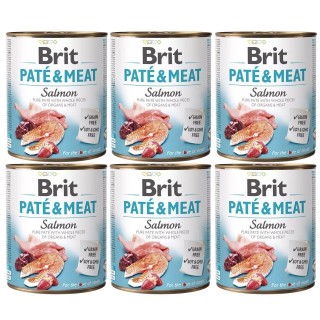 BRIT Pate&amp,Meat salmon 6x800 g Lachspasteten für Hunde