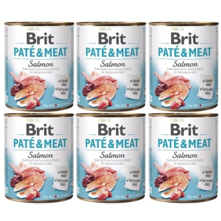 BRIT Pate&amp,Meat salmon 6x800 g Lachspasteten für Hunde