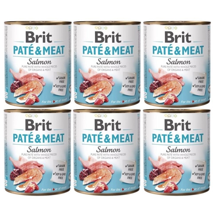 BRIT Pate&amp,Meat salmon 6x800 g Lachspasteten für Hunde