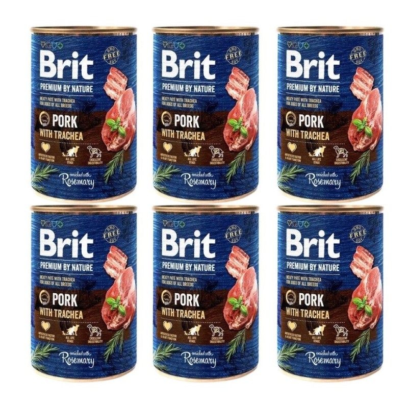 BRIT Premium by Nature 6x400 g mit Schweinefleisch und Speiseröhre