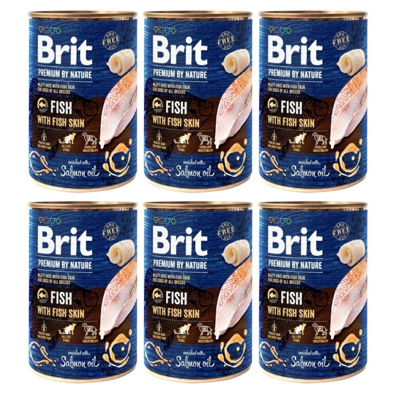 BRIT Premium by Nature Fish&amp,Fish Skin 6 x 400 g Fisch und Fischhaut natürliches Hundefutter