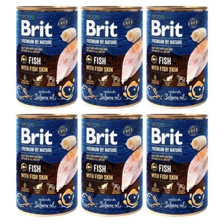 BRIT Premium by Nature Fish&amp,Fish Skin 6 x 400 g Fisch und Fischhaut natürliches Hundefutter