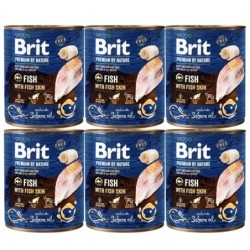 BRIT Premium by Nature Fish&amp,Fish Skin 6x800 g Fisch und Fischhaut natürliches Hundefutter