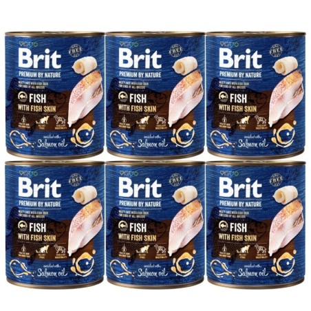 BRIT Premium by Nature Fish&amp,Fish Skin 6x800 g Fisch und Fischhaut natürliches Hundefutter