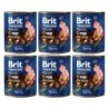 BRIT Premium by Nature 6x800 g Natürliches Hundefutter aus Schweinefleisch und Speiseröhre