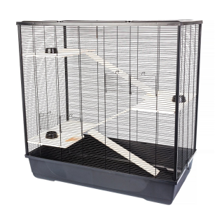 INTERZOO Davis + Holzkäfig für Nager 100 cm schwarz