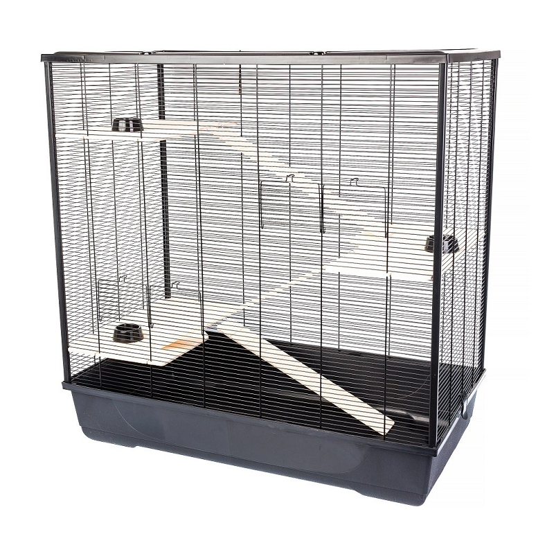 INTERZOO Davis + Holzkäfig für Nager 100 cm schwarz