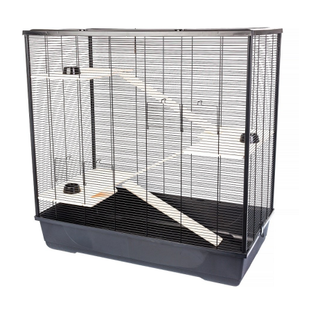 INTERZOO Davis + Holzkäfig für Nager 100 cm schwarz