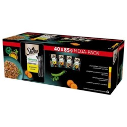 SHEBA Nature’s Collection Poultry Flavours 40x85 g Gelee-Stücke mit Huhn, Pute, Ente, Geflügel für ausgewachsene Katzen