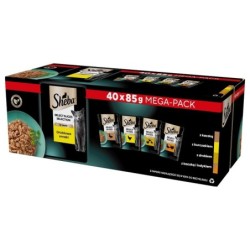 SHEBA Selection Select Slices Poultry Flavours Sachets 40x85 g in Saucenstücken mit: Ente, Huhn, Geflügel, Ente und Pute für