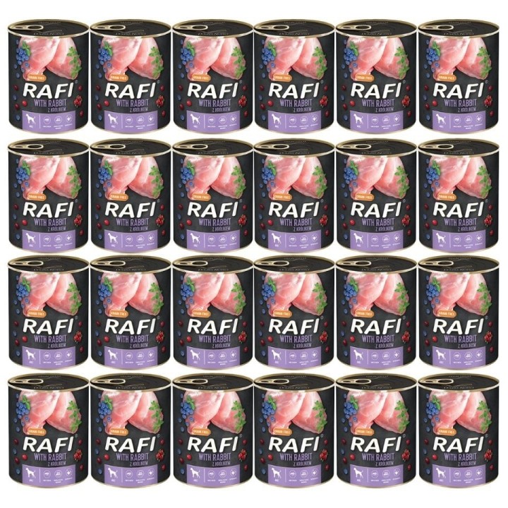 RAFI Kaninchen, Heidelbeeren und Preiselbeeren Hundefutter 24 x 400g