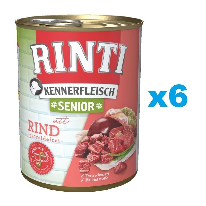 RINTI Kennerfleisch Senior 6x400g mit Rindfleisch für ältere Hunde