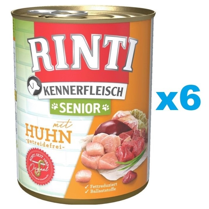 RINTI Kennerfleisch Senior 6x800g mit Huhn für ältere Hunde