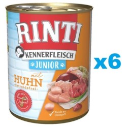 RINTI Kennerfleisch Junior 6x800g mit Huhn für Welpen