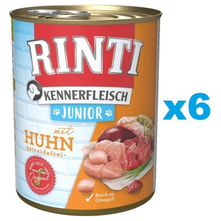 RINTI Kennerfleisch Junior 6x800g mit Huhn für Welpen