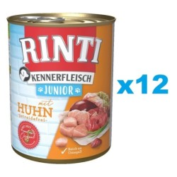 RINTI Kennerfleisch Junior 12x800g mit Huhn für Welpen
