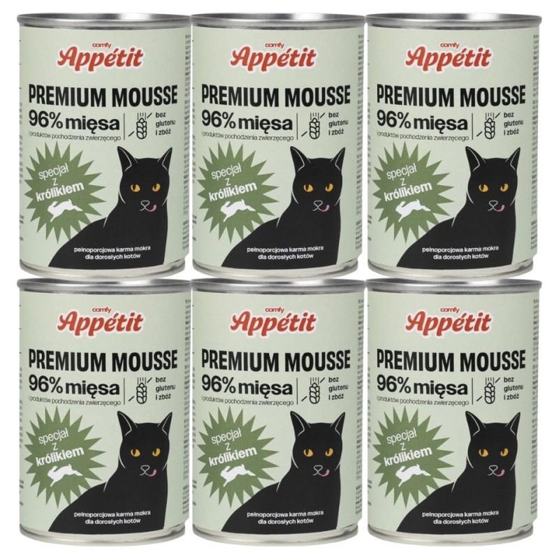 COMFY APPETIT PREMIUM Mousse mit Kaninchen für Katzen 6x 400 g