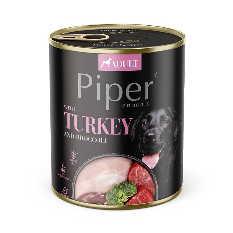 DOLINA NOTECI PIPER Nassfutter mit Pute und Brokkoli für Hunde 800g