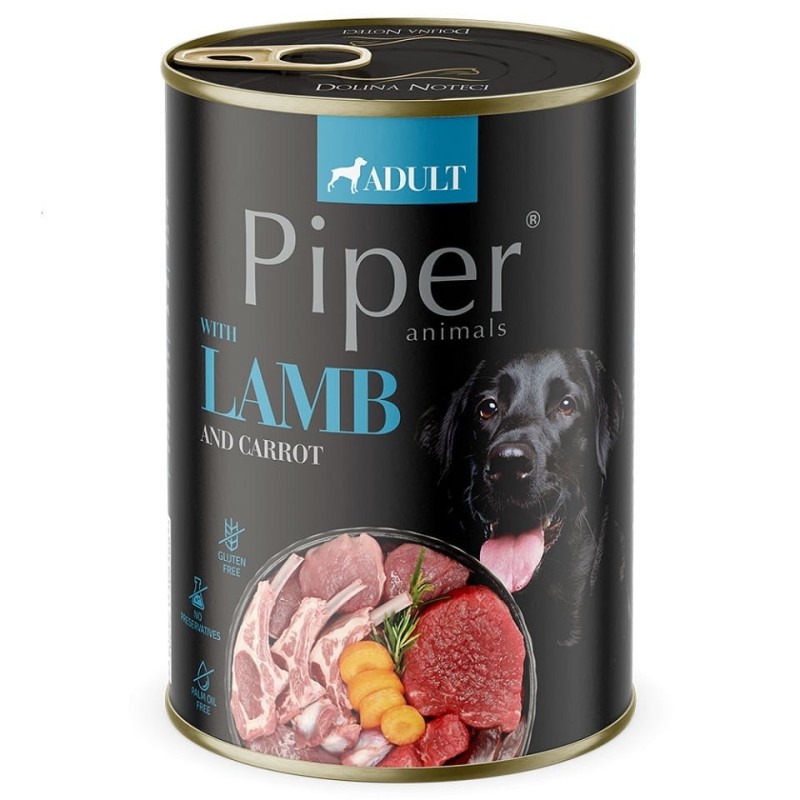 PIPER Nassfutter mit Lammfleisch und Karotten für Hunde 400 g