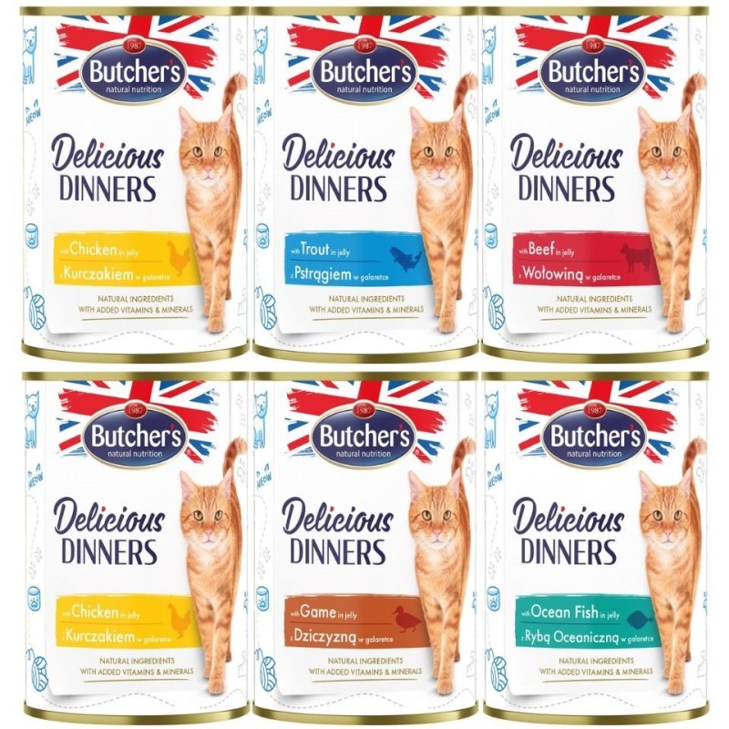 BUTCHER'S Delicious Dinners Geschmacksmischung in Gelee 6x 400g