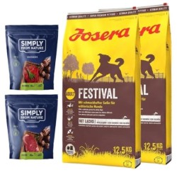 JOSERA Festival 25kg (2x12,5kg) + SIMPLY FROM NATURE Würstchen 2x200 g