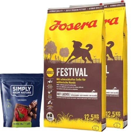 JOSERA Festival 25kg (2x12,5kg) + SIMPLY FROM NATURE Würstchen 200 g