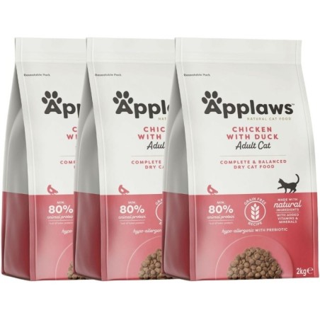 APPLAWS Cat Adult Chicken with Extra Duck 6 kg (3x2 kg) Huhn und Ente für Katzen