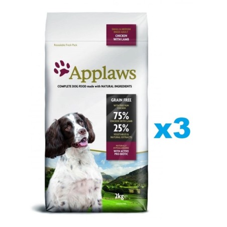 APPLAWS Adult Dog Small Medium Chicken with Lamb 6 kg (3x2 kg) Huhn mit Lamm für erwachsene Hunde kleiner und mittlerer Rasse