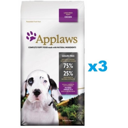 APPLAWS Puppy Large Breed Chicken 6 kg (3x2 kg) mit Huhn für Welpen großer Rassen