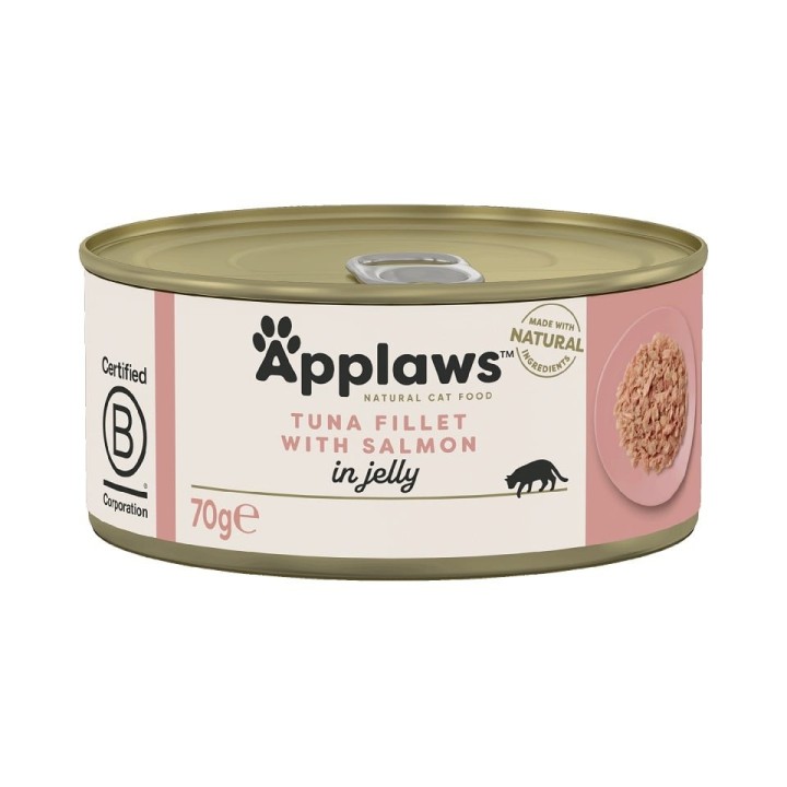 APPLAWS Cat Tuna Fillet &amp, Salmon in Jelly 70g Thunfisch und Lachs in Gelee
