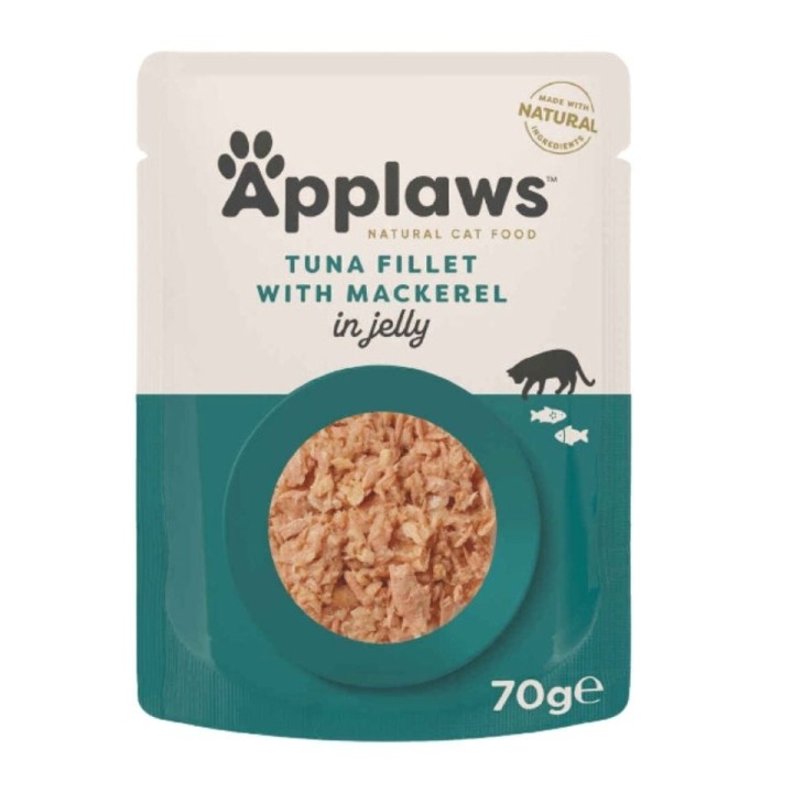 APPLAWS Cat Pouch Thunfischfilet mit Makrele in Gelee 70 g