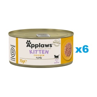 APPLAWS Kitten Chicken Breast Nassfutter für Kätzchen Huhn in Gelee 6x70 g