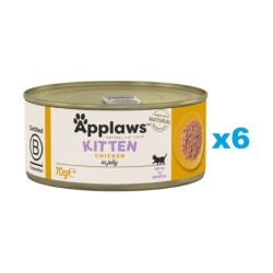 APPLAWS Kitten Chicken Breast Nassfutter für Kätzchen Huhn in Gelee 6x70 g