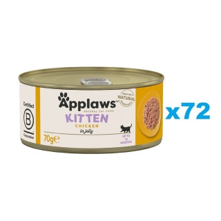 APPLAWS Kitten Chicken Breast Nassfutter für Kätzchen, Huhn in Gelee, 72 x 70g