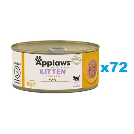 APPLAWS Kitten Chicken Breast Nassfutter für Kätzchen, Huhn in Gelee, 72 x 70g