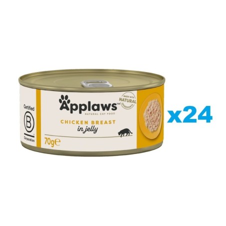 APPLAWS Kitten Chicken Breast Nassfutter für Kätzchen, Huhn in Gelee, 24 x 70 g