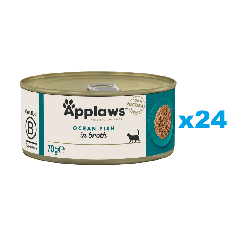 APPLAWS Cat Adult Ocean Fish in Broth Meeresfisch in Brühe 24x70 g