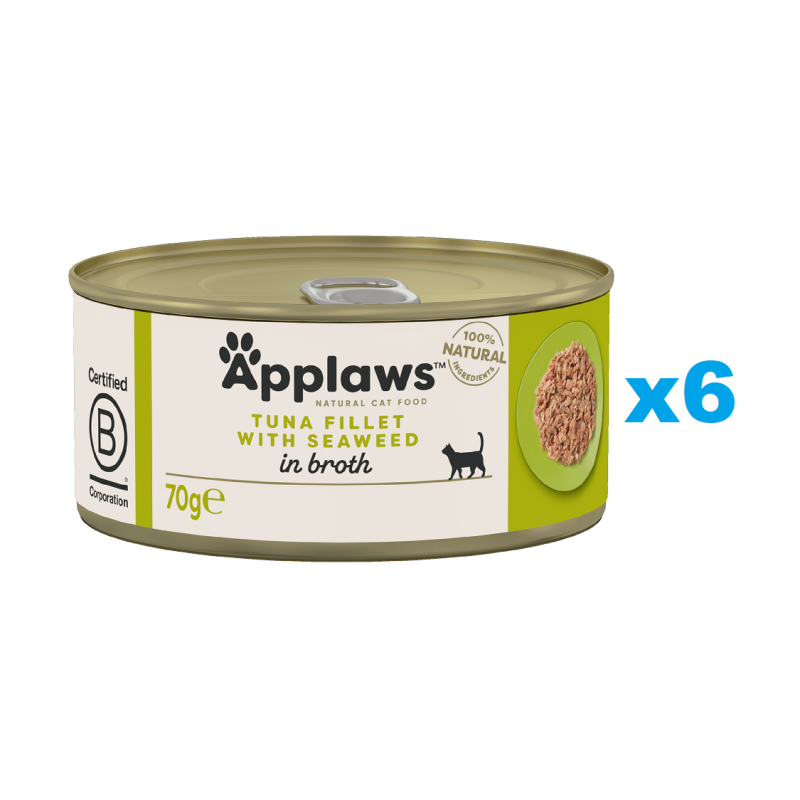 APPLAWS Cat Adult Tuna with Seaweed in Broth Thunfisch mit Algen in Brühe 6x 70 g