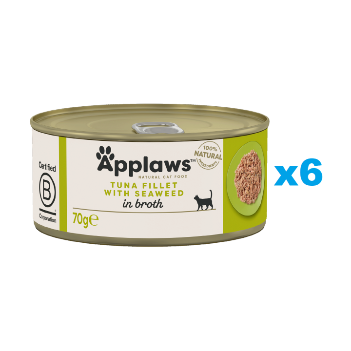 APPLAWS Cat Adult Tuna with Seaweed in Broth Thunfisch mit Algen in Brühe 6x 70 g