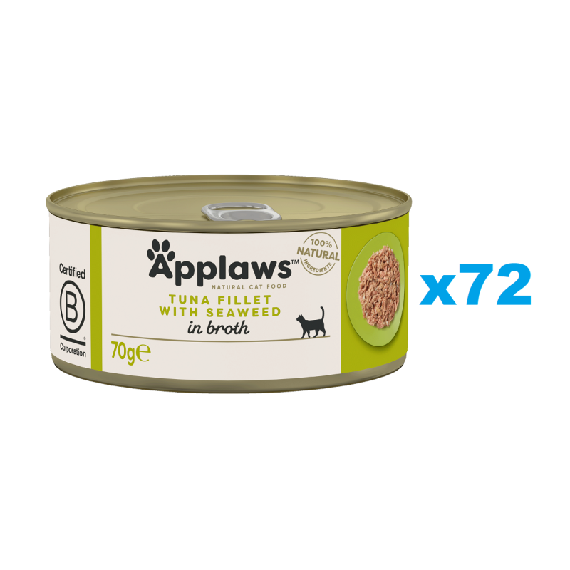 APPLAWS Cat Adult Tuna with Seaweed in Broth Thunfisch mit Algen in Brühe 72x 70 g