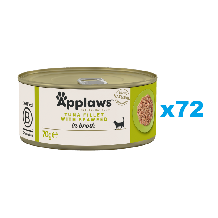 APPLAWS Cat Adult Tuna with Seaweed in Broth Thunfisch mit Algen in Brühe 72x 70 g