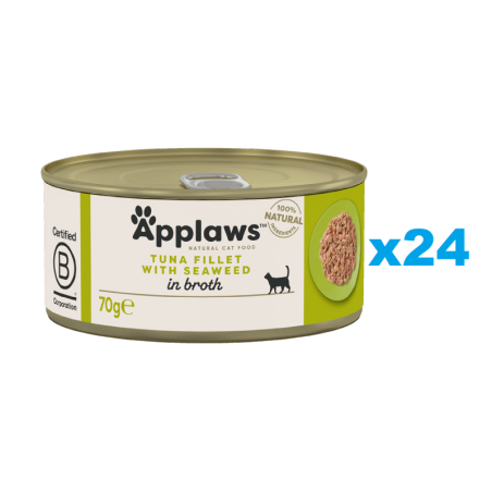 APPLAWS Cat Adult Tuna with Seaweed in Broth Thunfisch mit Algen in Brühe 24x 70 g