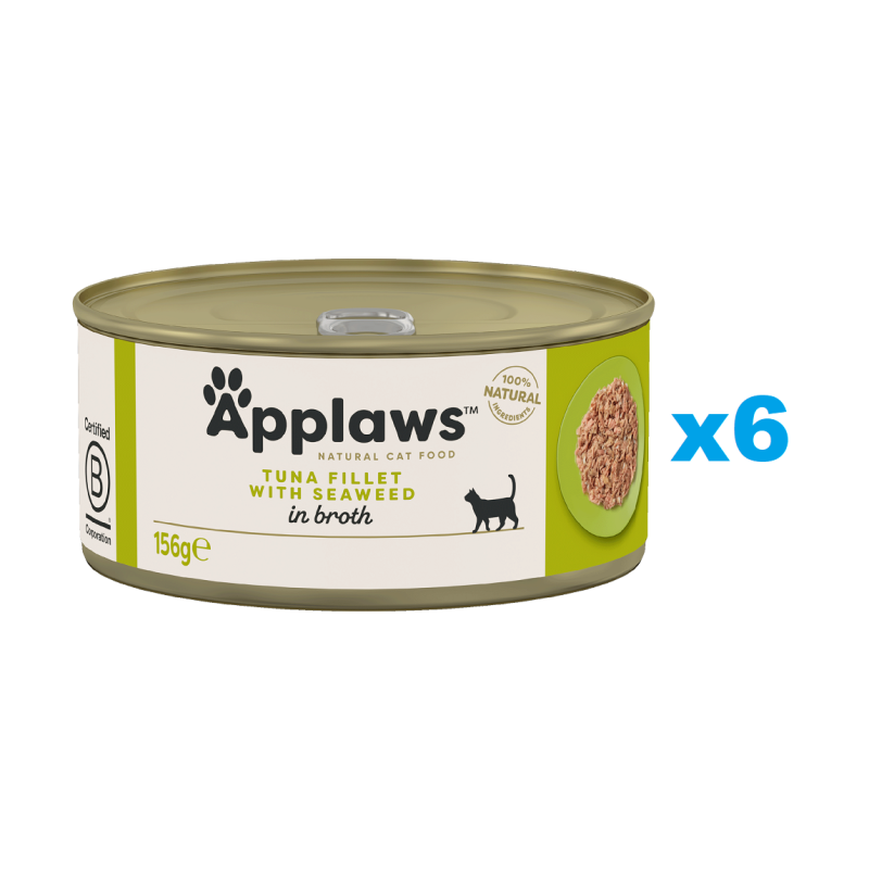 APPLAWS Cat Adult Tuna with Seaweed in Broth Thunfisch mit Algen in Brühe 6x 156 g