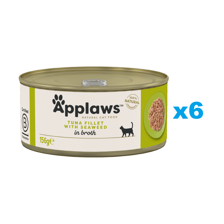 APPLAWS Cat Adult Tuna with Seaweed in Broth Thunfisch mit Algen in Brühe 6x 156 g