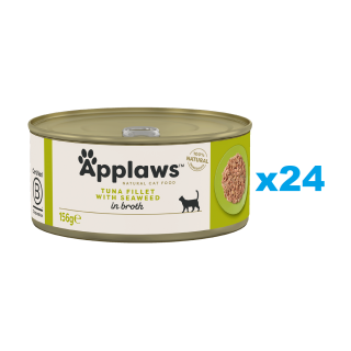 APPLAWS Cat Adult Tuna with Seaweed in Broth Thunfisch mit Algen in Brühe 24x 156 g